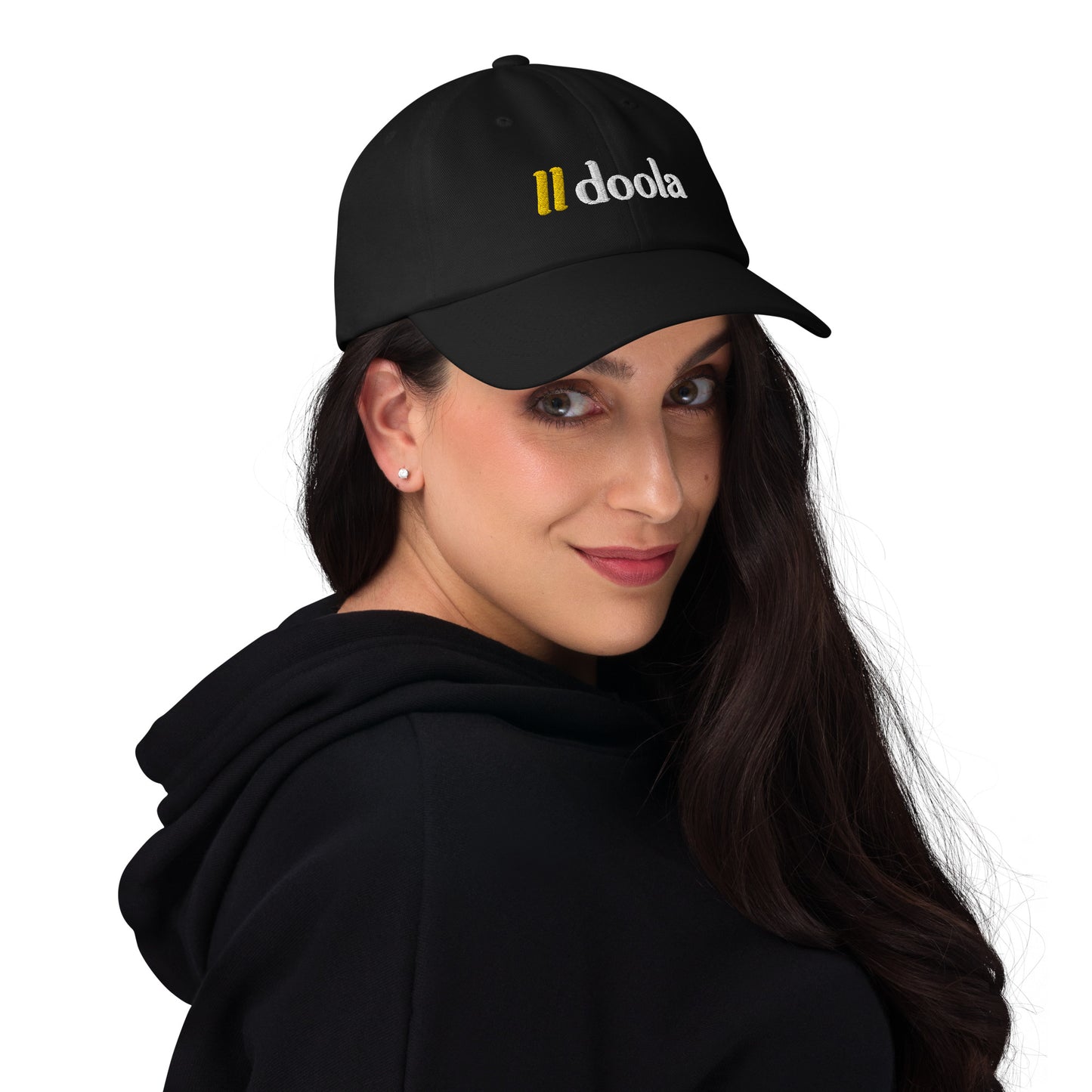 doola Embroidered Dad Hat - Black