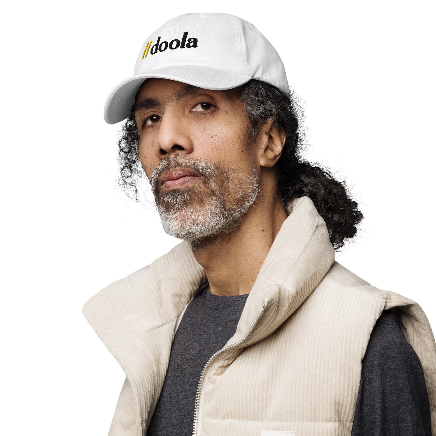 doola Embroidered Dad Hat - White