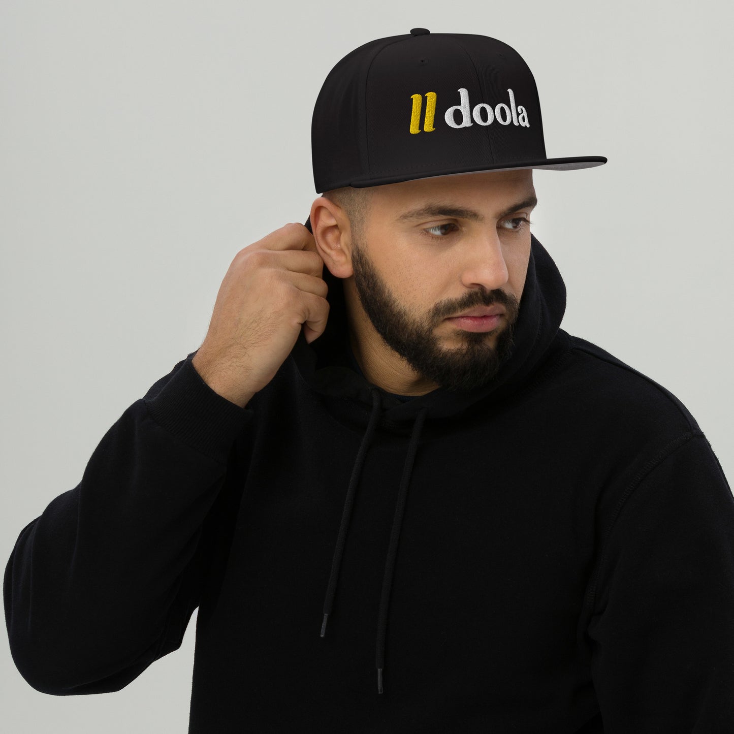 doola Embroidered Snapback - Black