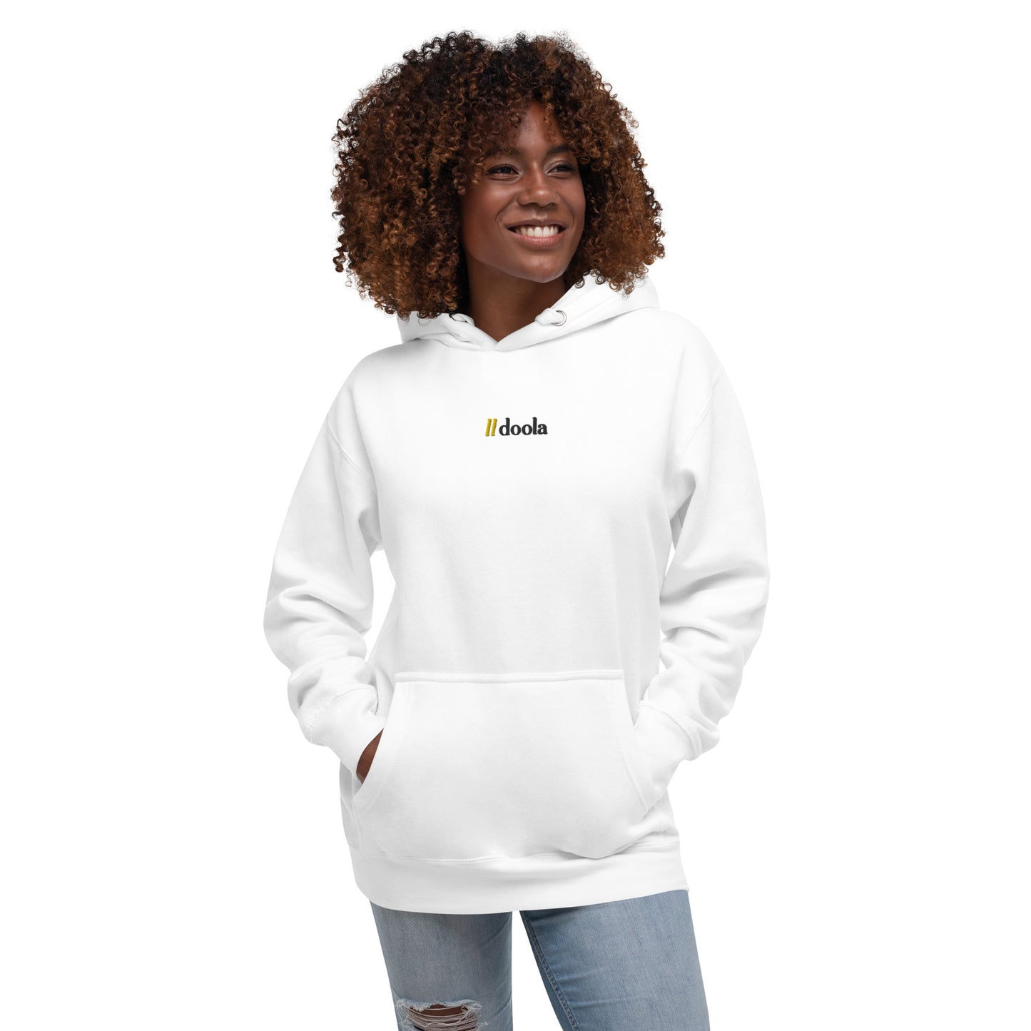 doola Embroided Hoodie - White